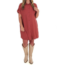 She + Sky - All the Reason Button Up Shirt Dress