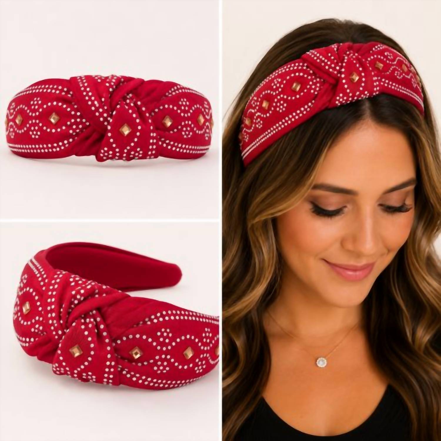 Pink Panache - Rhinestone Top Knot Headband