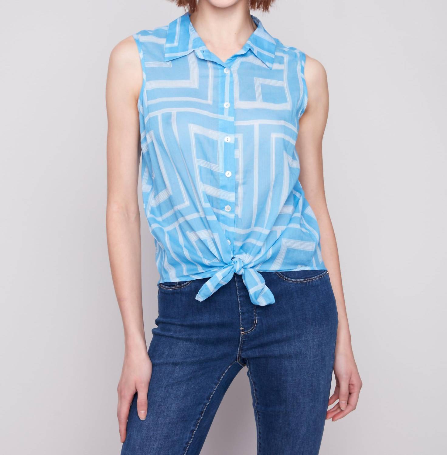 Charlie B - Bluebell Cotton Tie Top