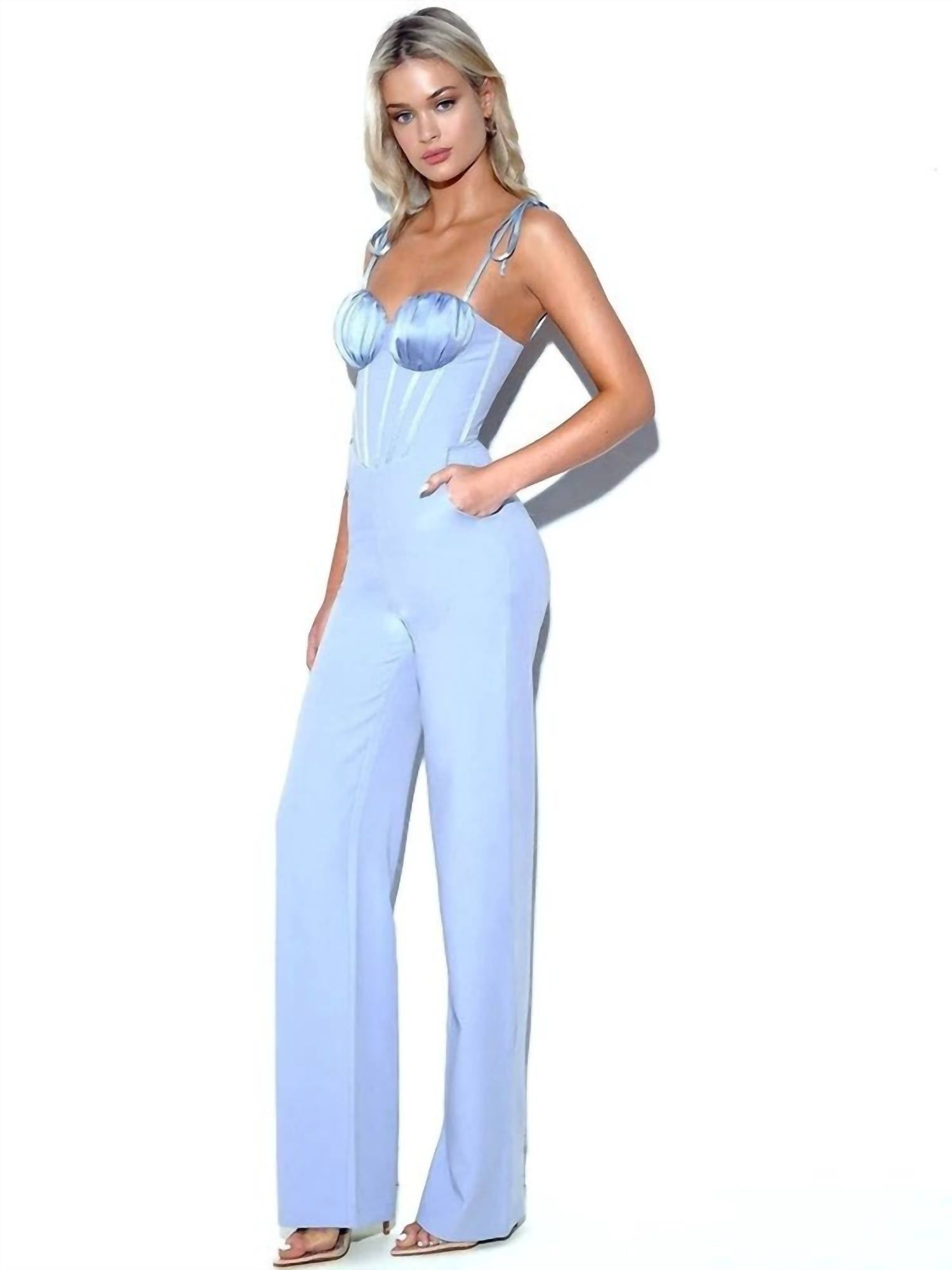 Miss Circle - Sarina Satin Corset Jumpsuit