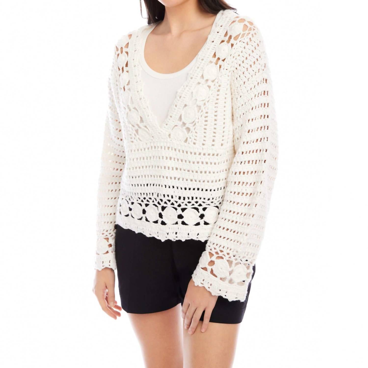 Fifteen Twenty - Nila Hand Crochet Pullover Sweater