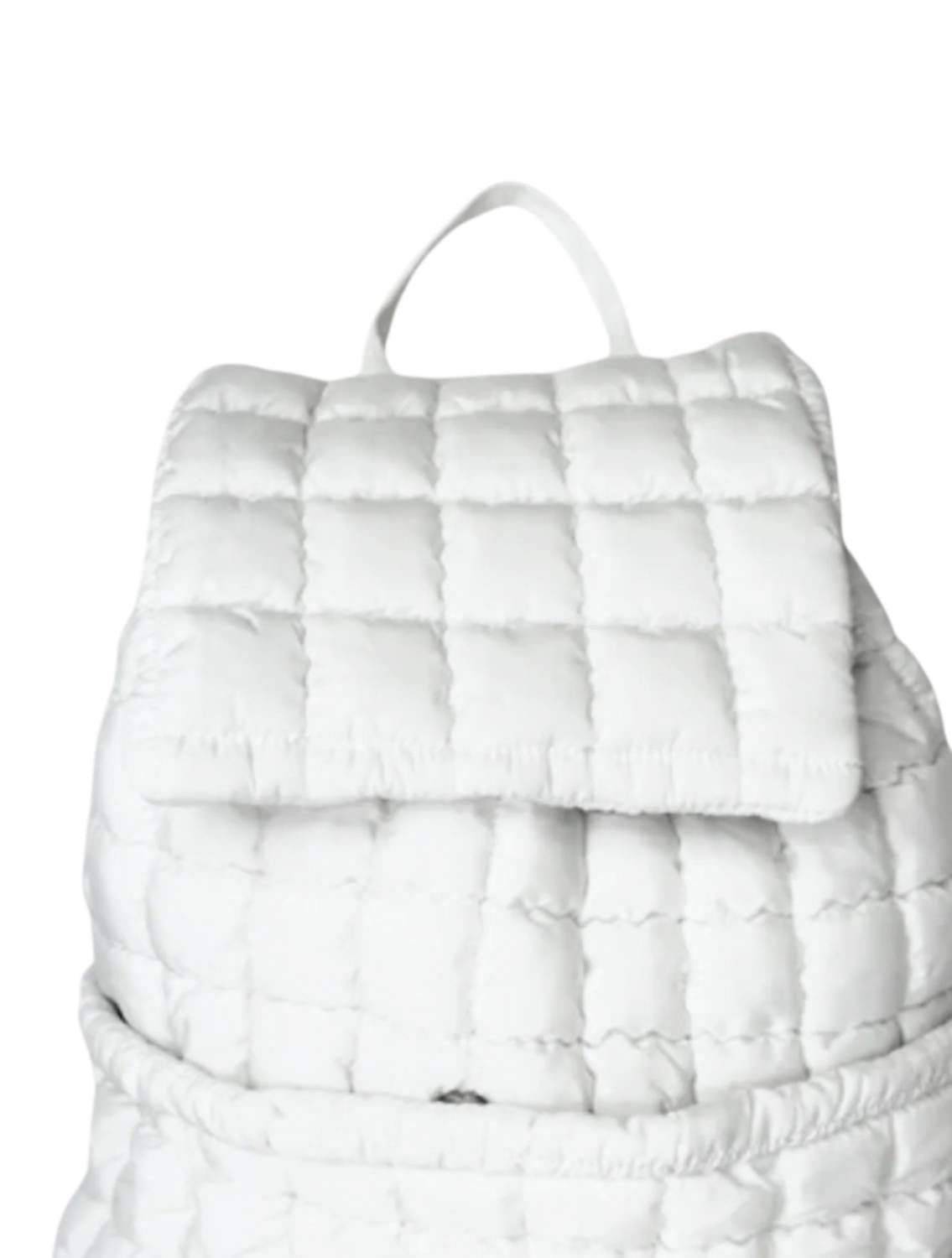 Lil Darlings Women's Puffer Backpack in white - women's bag - detail view