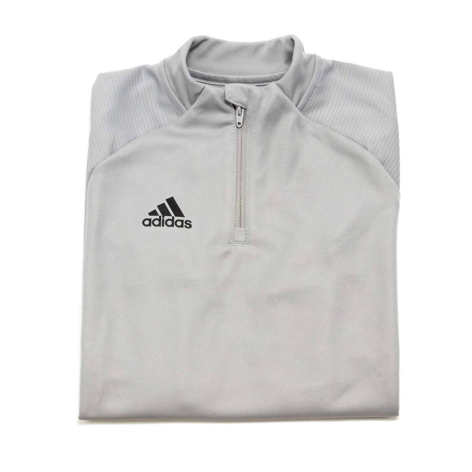 adidas Boy's Condivo 20 Long Sleeve Training Top in gray - kids' long sleeve top - detail view