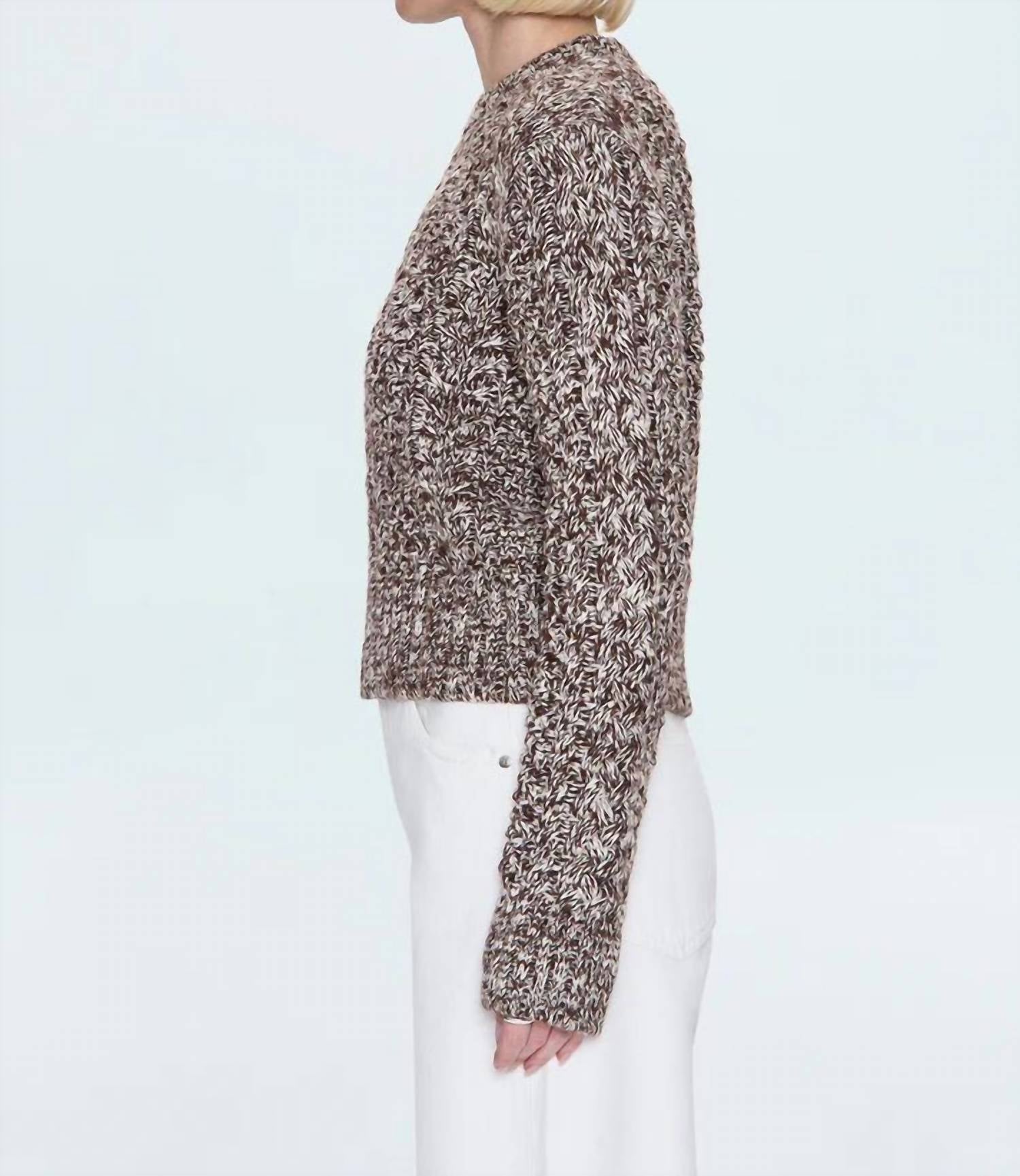 PISTOLA Women's Quinn Sweater in chocolate marl - women's sweater - alternate view