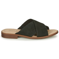 Clarks Women's Declan Ivy Sandal in black nubuck - women's sandal - detail view