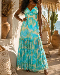 Surelymine - Tropical Tide Printed Maxi Dress