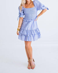 Karlie - Charlotte Puff Sleeves Smocked Dress