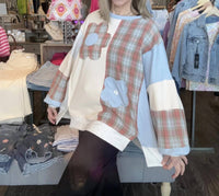 Haptics - Floral Patch Color Block Knit Top