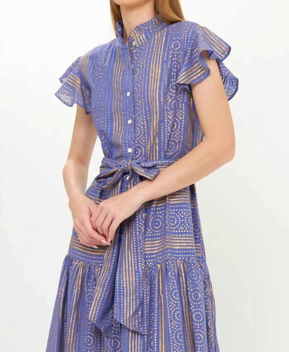 Oliphant - Ruffle Collar Button Maxi Dress