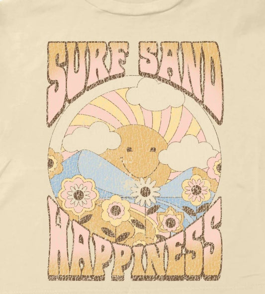 Tiny Whales - Girl's Surf Sand Happiness Super Tee Top