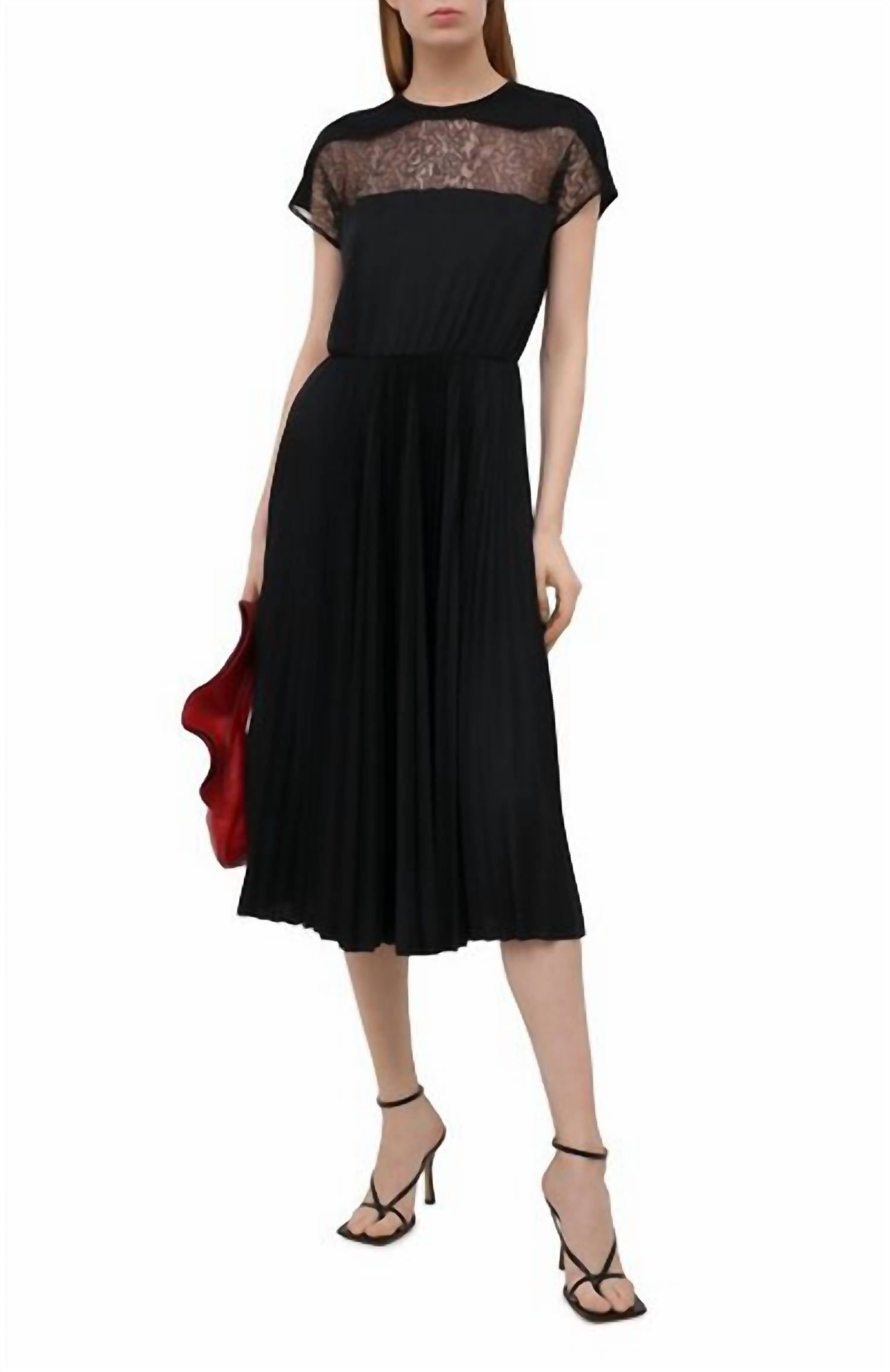 Valentino - Lace Detail Midi Dress