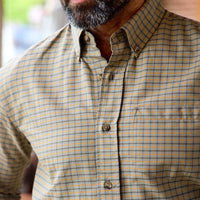 Tom Beckbe CULVER OXFORD SHIRT in olive umber - men's shirt - detail view