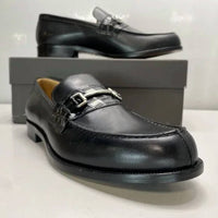 Paul Fredrick Men's Colin Slip-on Bit Loafers in black - men's loafer - detail view