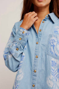 Free People - Airbrushed Denim Top