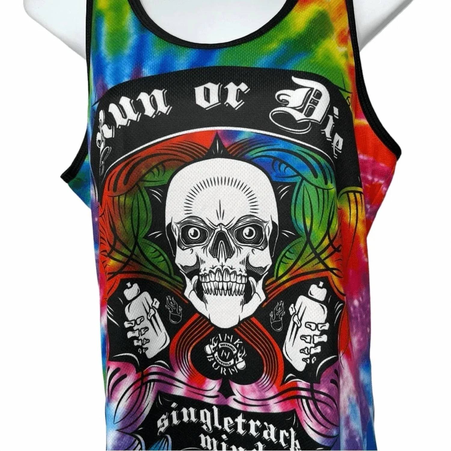 Inknburn - Women's Run Of Die Tie Dye Sunflower Singlet