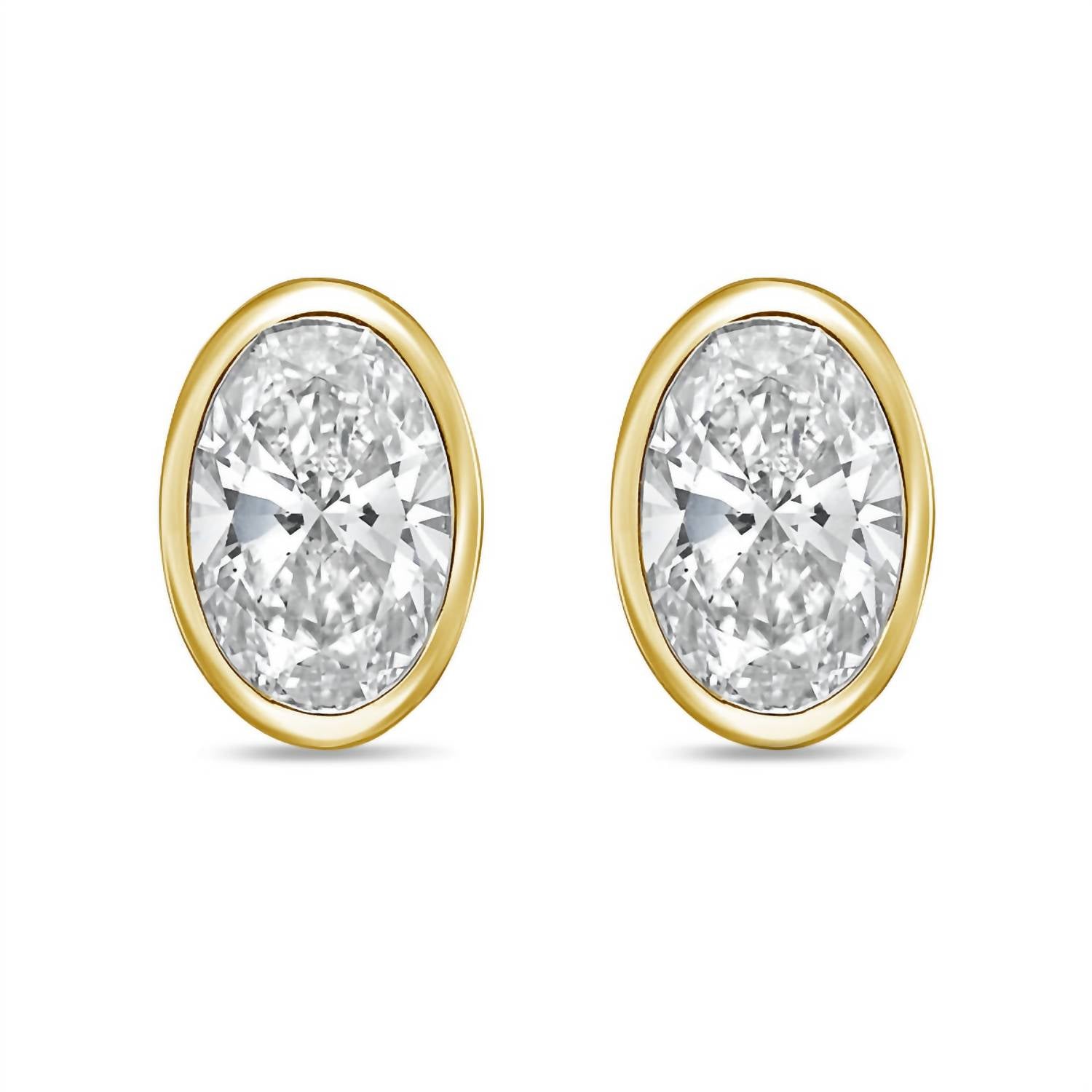 Diana M Jewels - Women's Oval Lab-grown Diamond Stud Earrings (1.00 Tcw) - Delicate