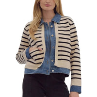 J. Society - Striped Jacket With Denim