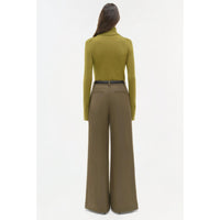 SIMKHAI Clayton Wide Leg Pant in alligator - women's pants - detail view