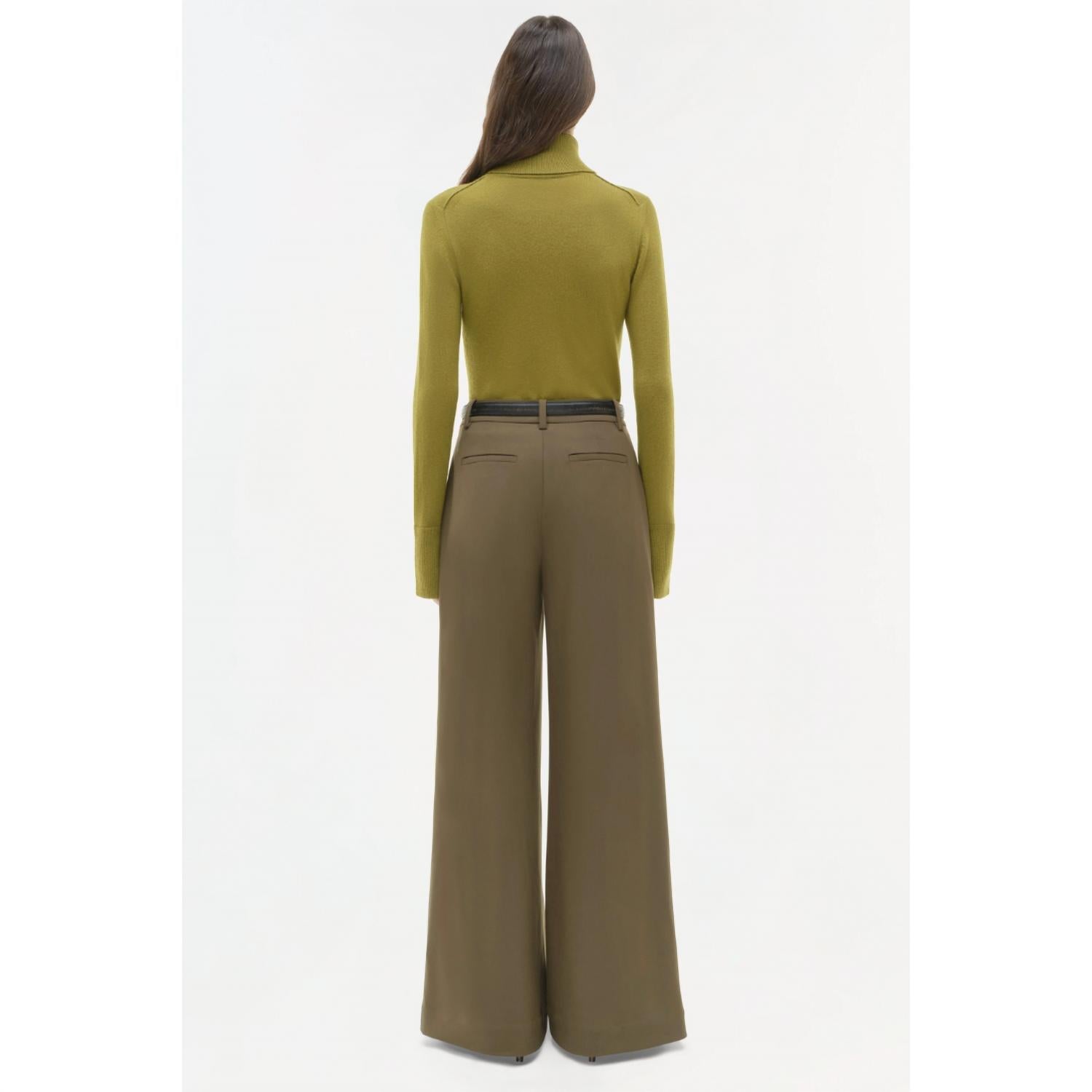 SIMKHAI Clayton Wide Leg Pant in alligator - women's pants - detail view