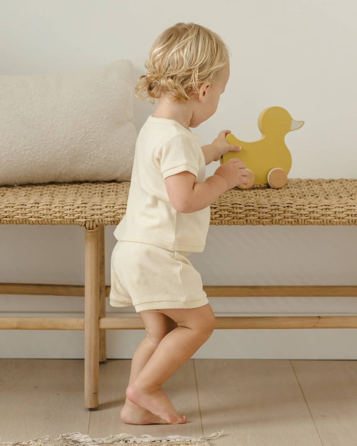 Quincy Mae - Girls Waffle Shortie Set