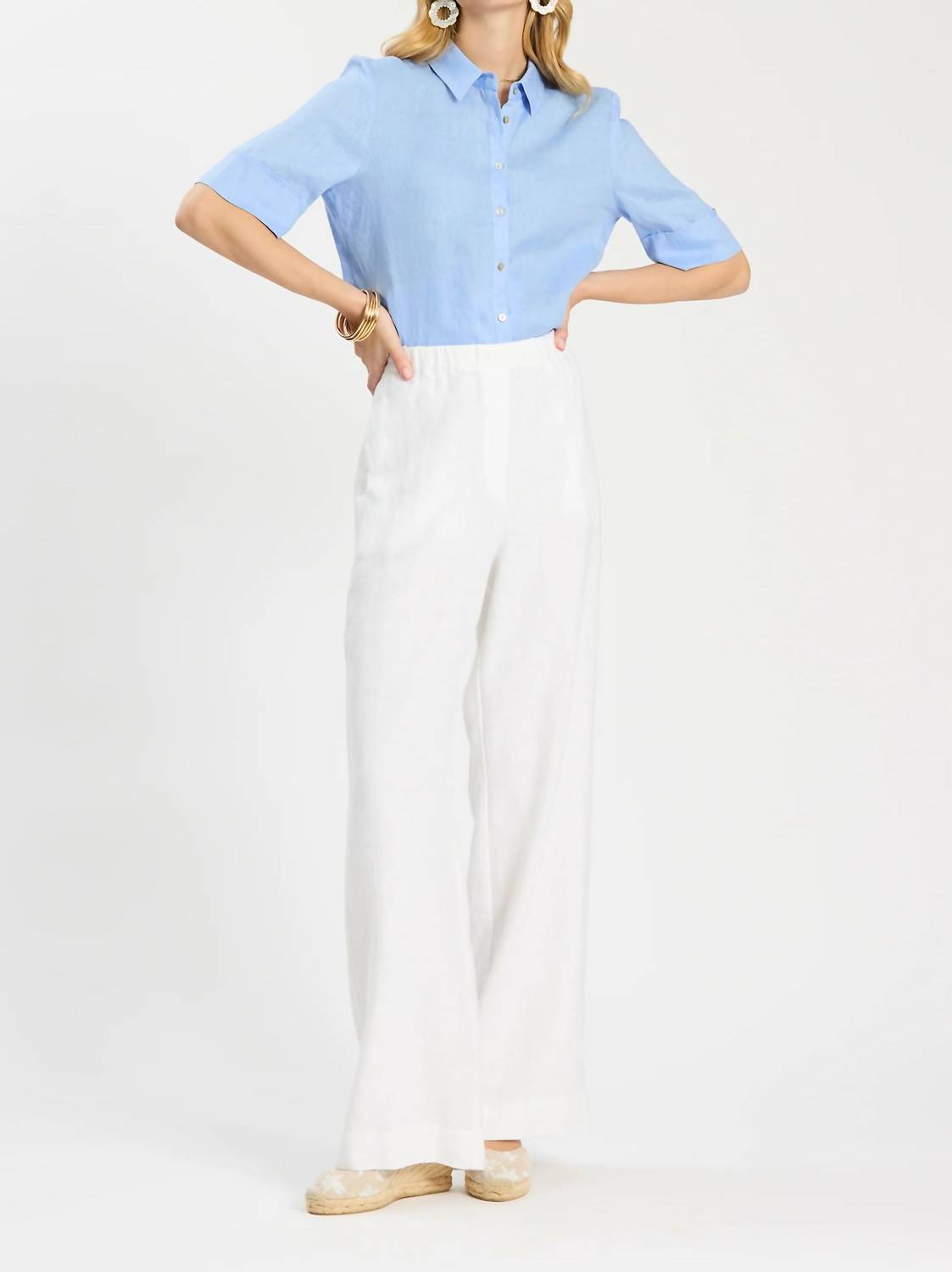 Tyler Boe Monroe Linen Pants in white - women's pants