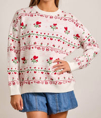 Main Strip - Heart & Rose Sweater