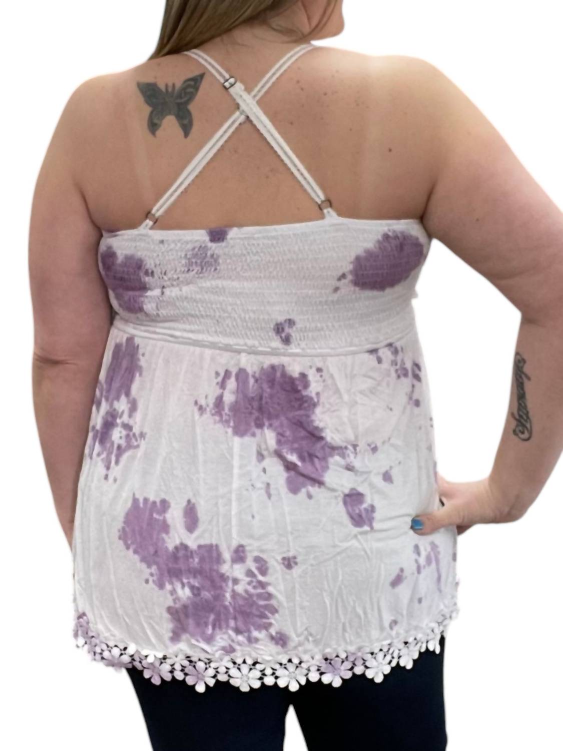 White Birch - Lace Crochet Cloud Cami Tank Top