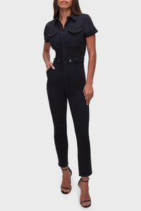 Good American - Fit For Success Short Sleeve Jumpsuit