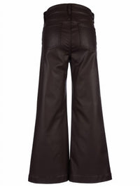 KUT FROM THE KLOTH Meg High Rise Wide Leg Coated Canvas Pants in chocolate 1 - women's pants - view 4