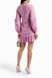 Alexis - Malicha Crocheted Lace And Fil Coupé Georgette Mini Dress