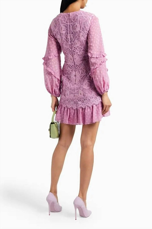 Alexis - Malicha Crocheted Lace And Fil Coupé Georgette Mini Dress