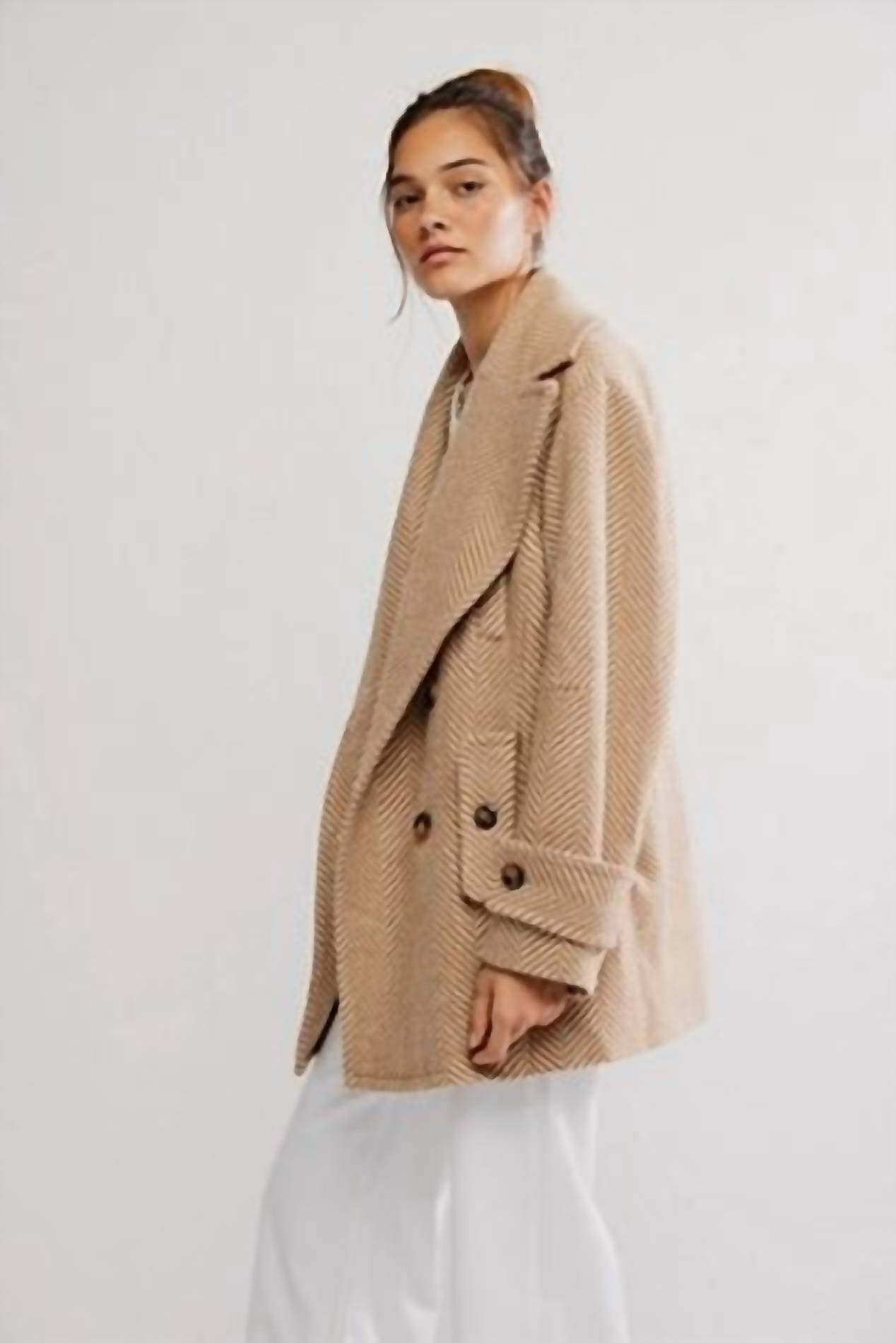 Free People - Ari Wool Long Sleeve Peacoat