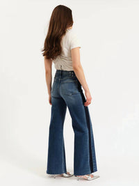 DAZE Far Out High Rise Wide Leg Jeans in tuxedo 1 - women's jeans - detail view