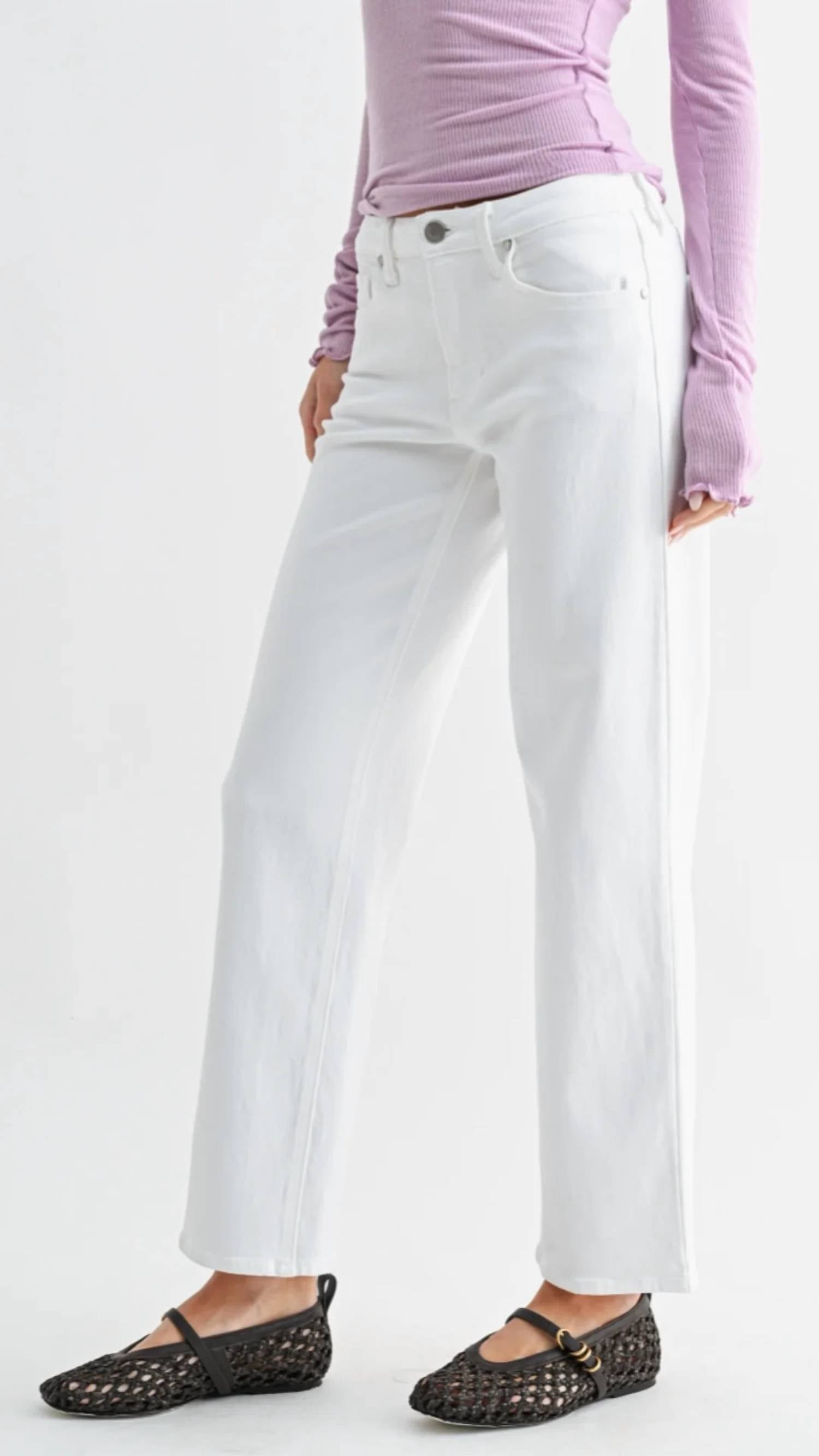 Just Black Denim - Mid-rise Stretchy Straight Jeans