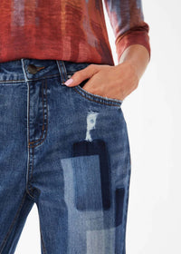 Fdj - Destiny Patchwork Distressed Girlfriend Jeans