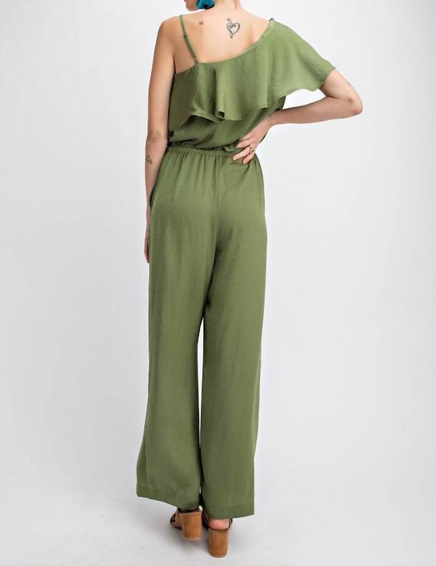 Easel - Claire Satin Jumpsuit