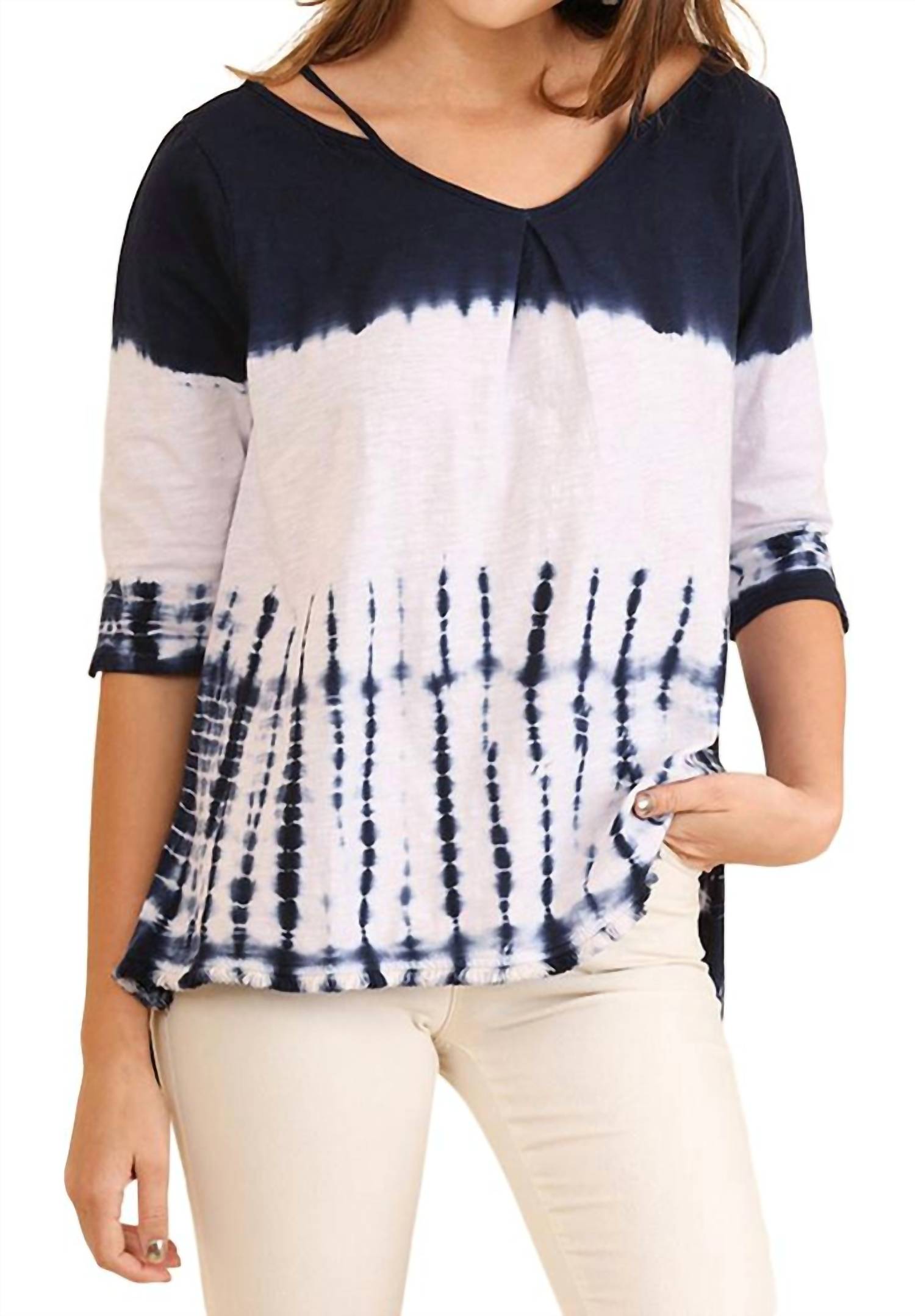 Umgee - Washed Tie Dye Fringed Tunic