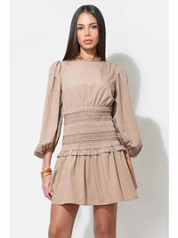 Adelyn Rae - Nola 3/4 Sleeve Smocked Mini Dress