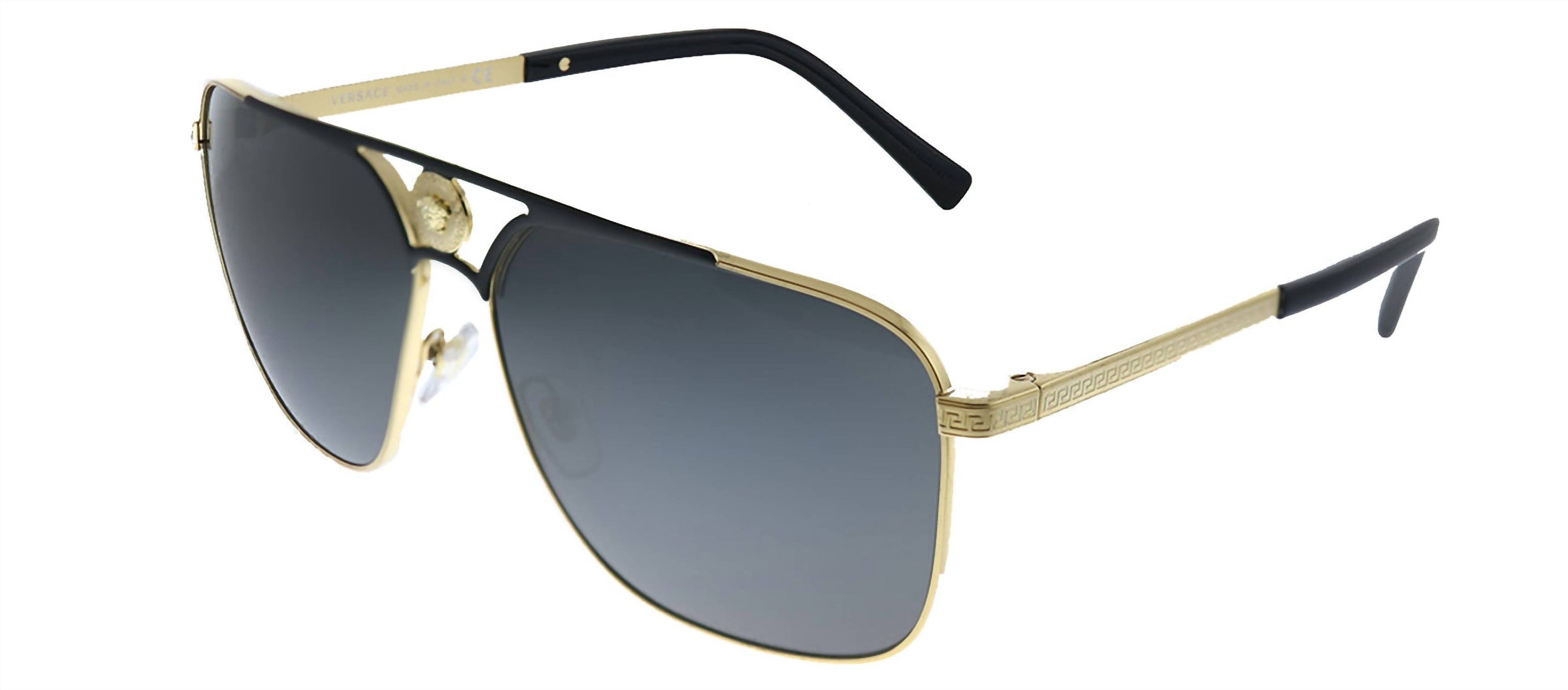 Versace - Rectangle Metal Sunglasses with Grey Lens
