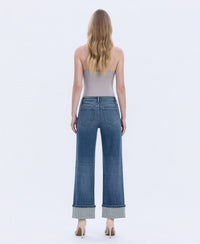Flying Monkey - Mid Rise Cuffed Slim Wide Jeans