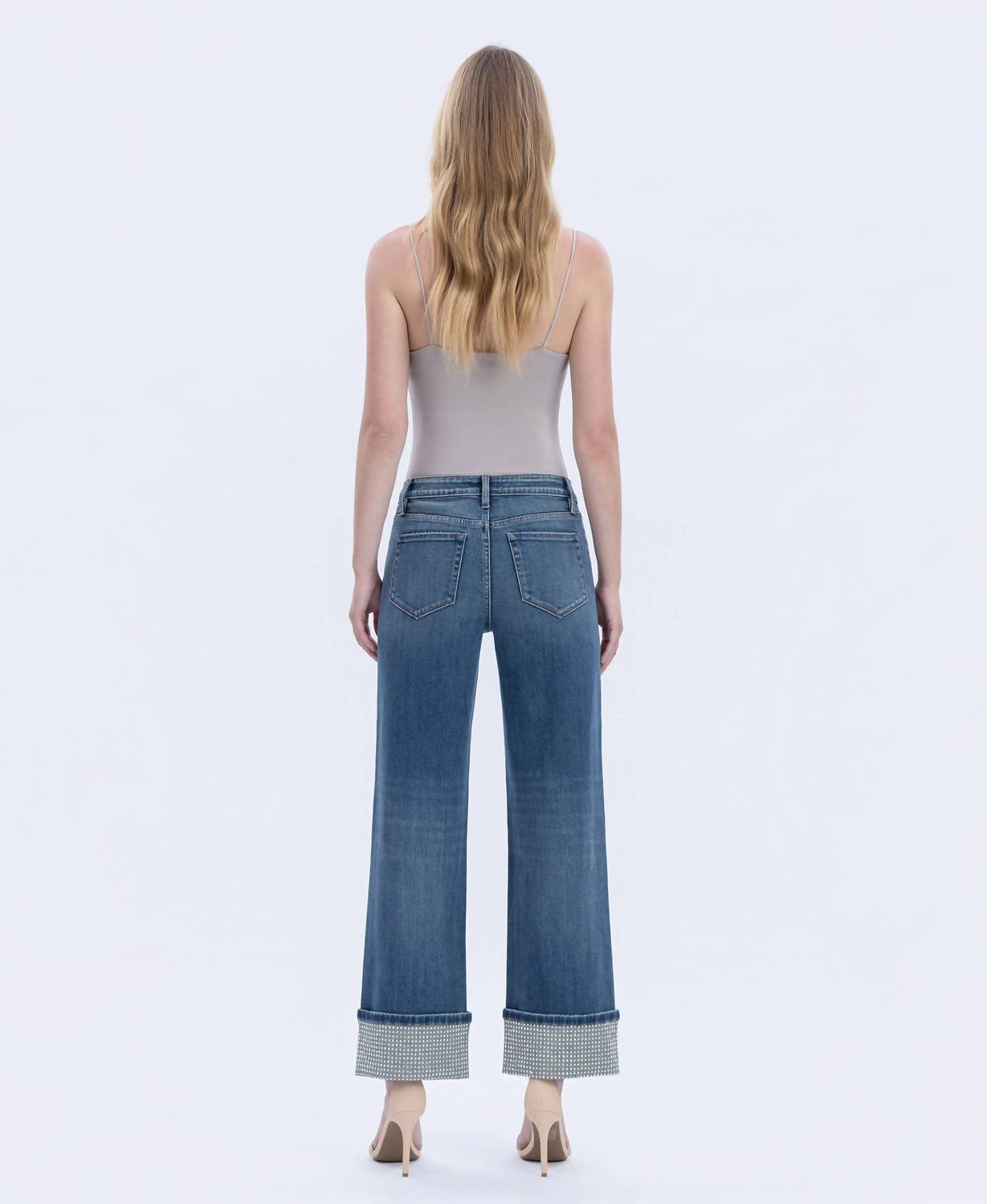 Flying Monkey - Mid Rise Cuffed Slim Wide Jeans