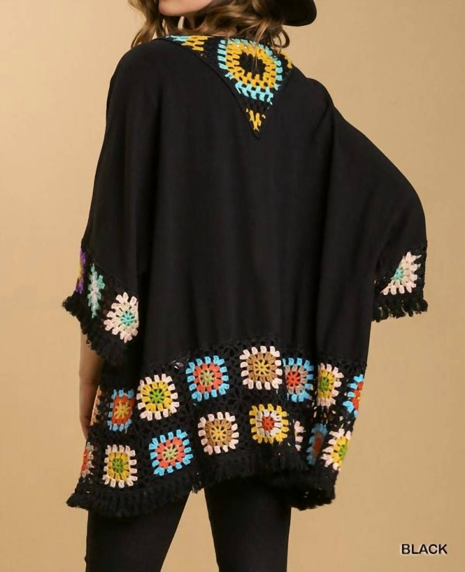 Umgee - Crochet Patchwork Squares Kimono