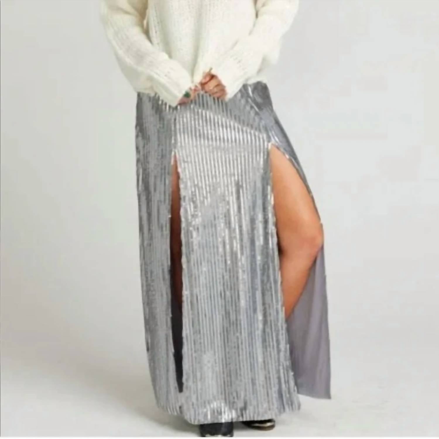 Show Me Your Mumu - Mick Double Slit Sequin Skirt