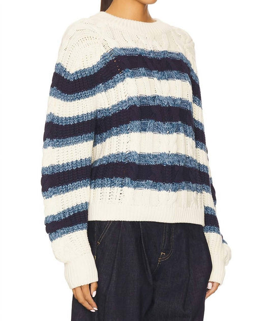 Free People - Frankie Cable Striped Pullover