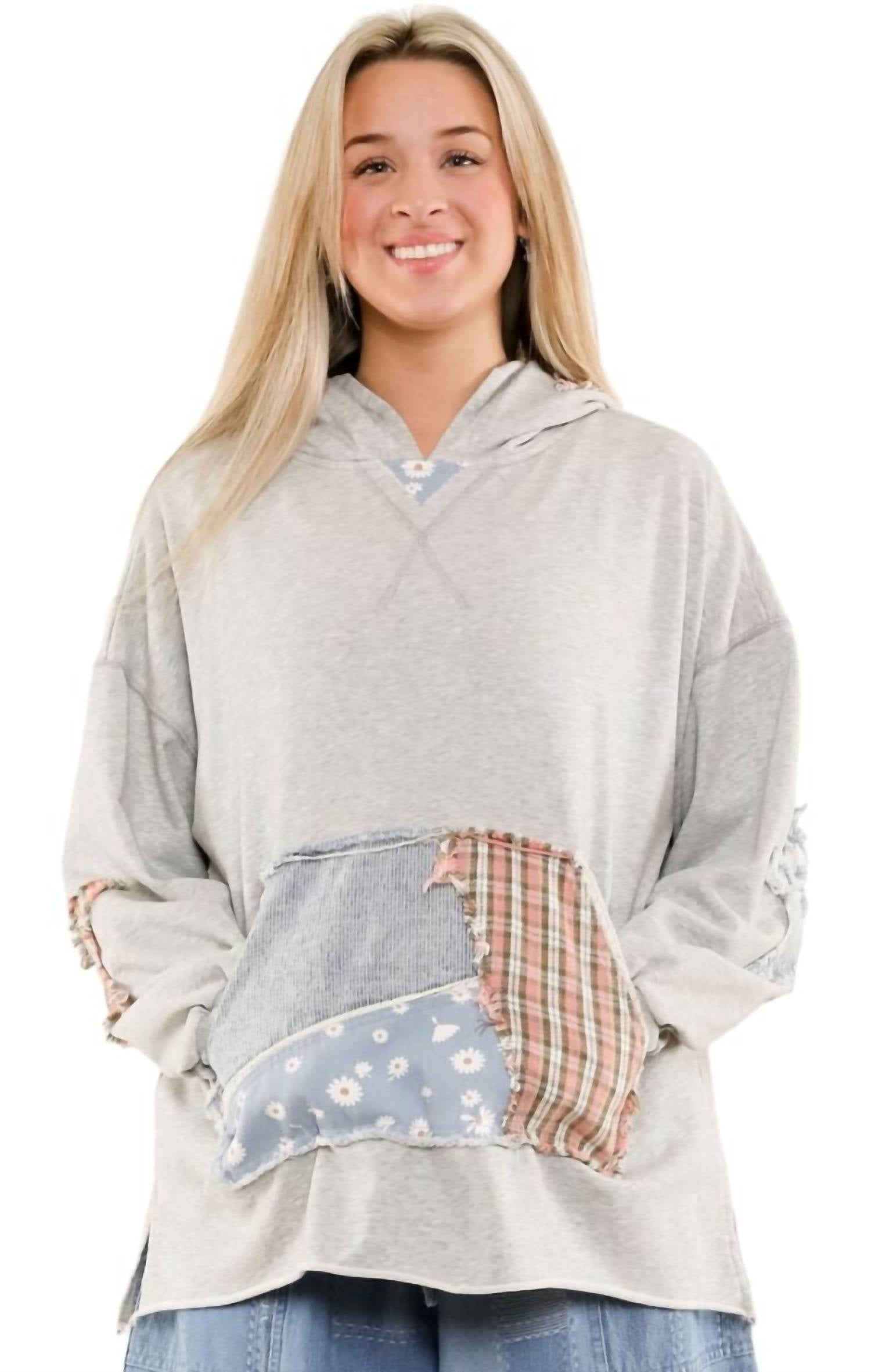 Blue Velvet - Patch Print Hoodie