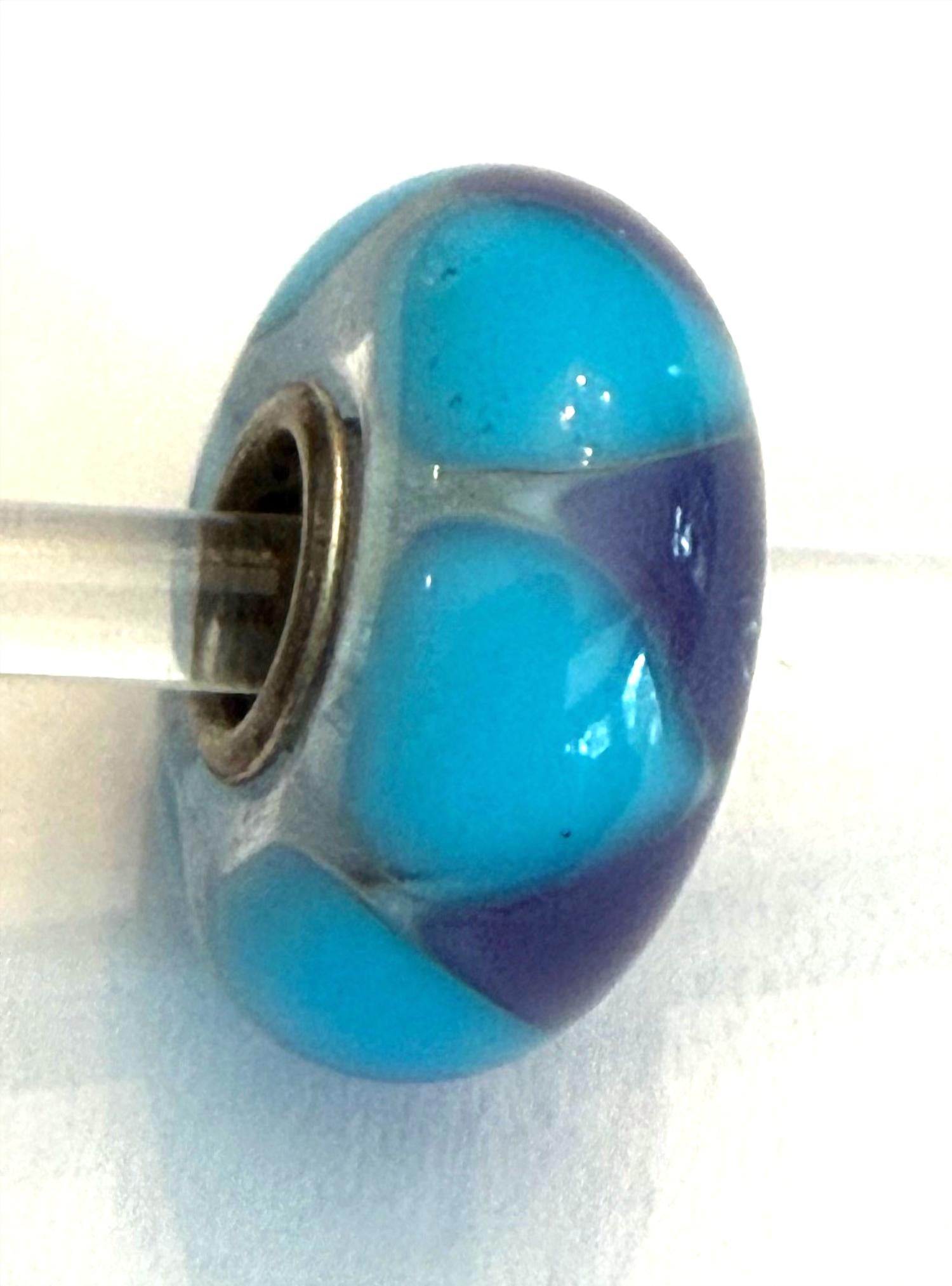 Trollbeads Women's Universal Beads Charm in unique teal purple triangles - women's jewelry