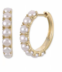 R.H. Macy & Co. Fine Jewelry - Women's Pearl 1/2" Hoop Earrings
