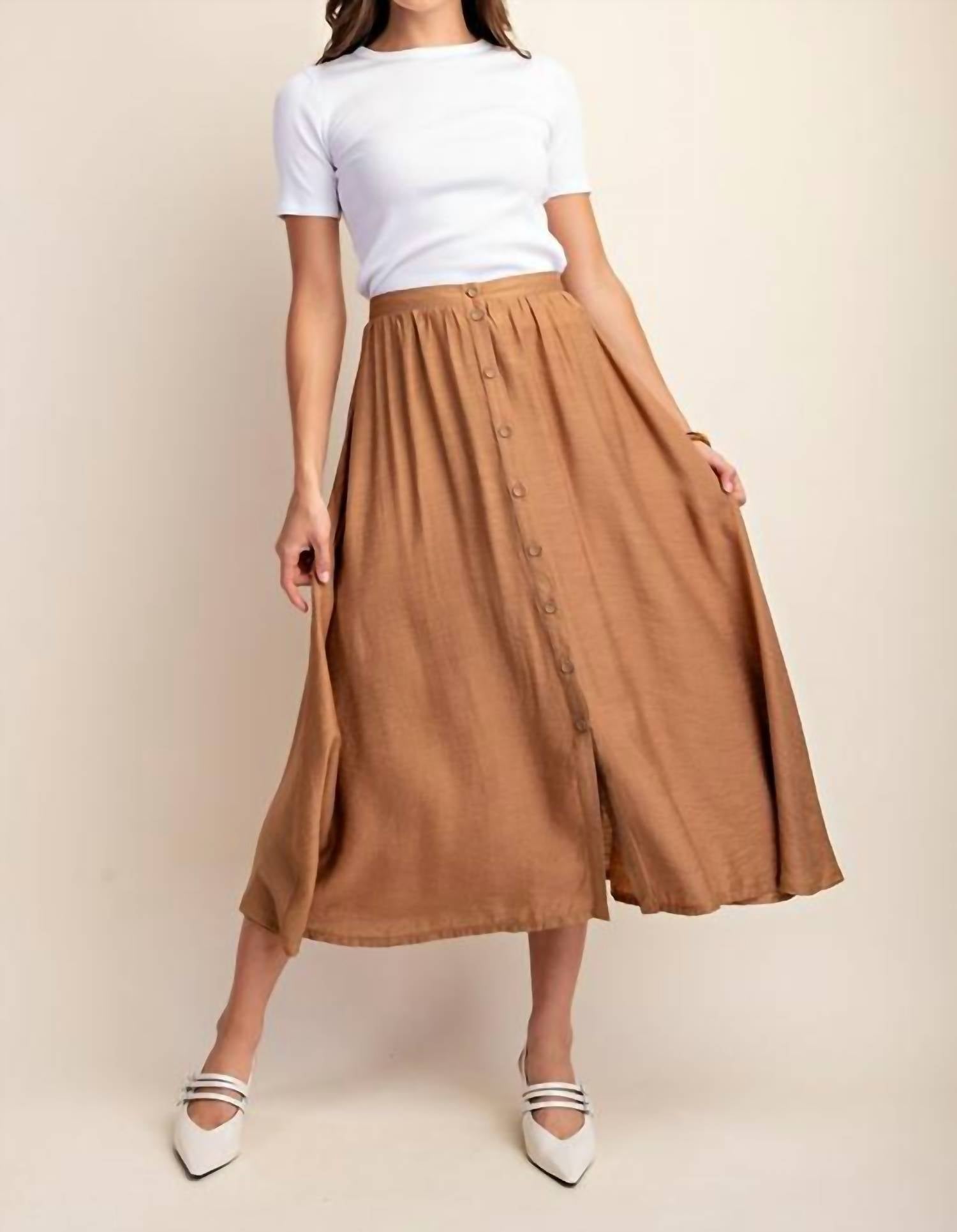 Gigio - Button Down Midi Skirt