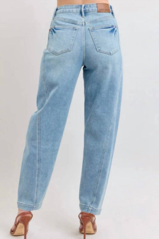 Judy Blue - Women's High Waisted Side Panel Barrel Leg Jeans