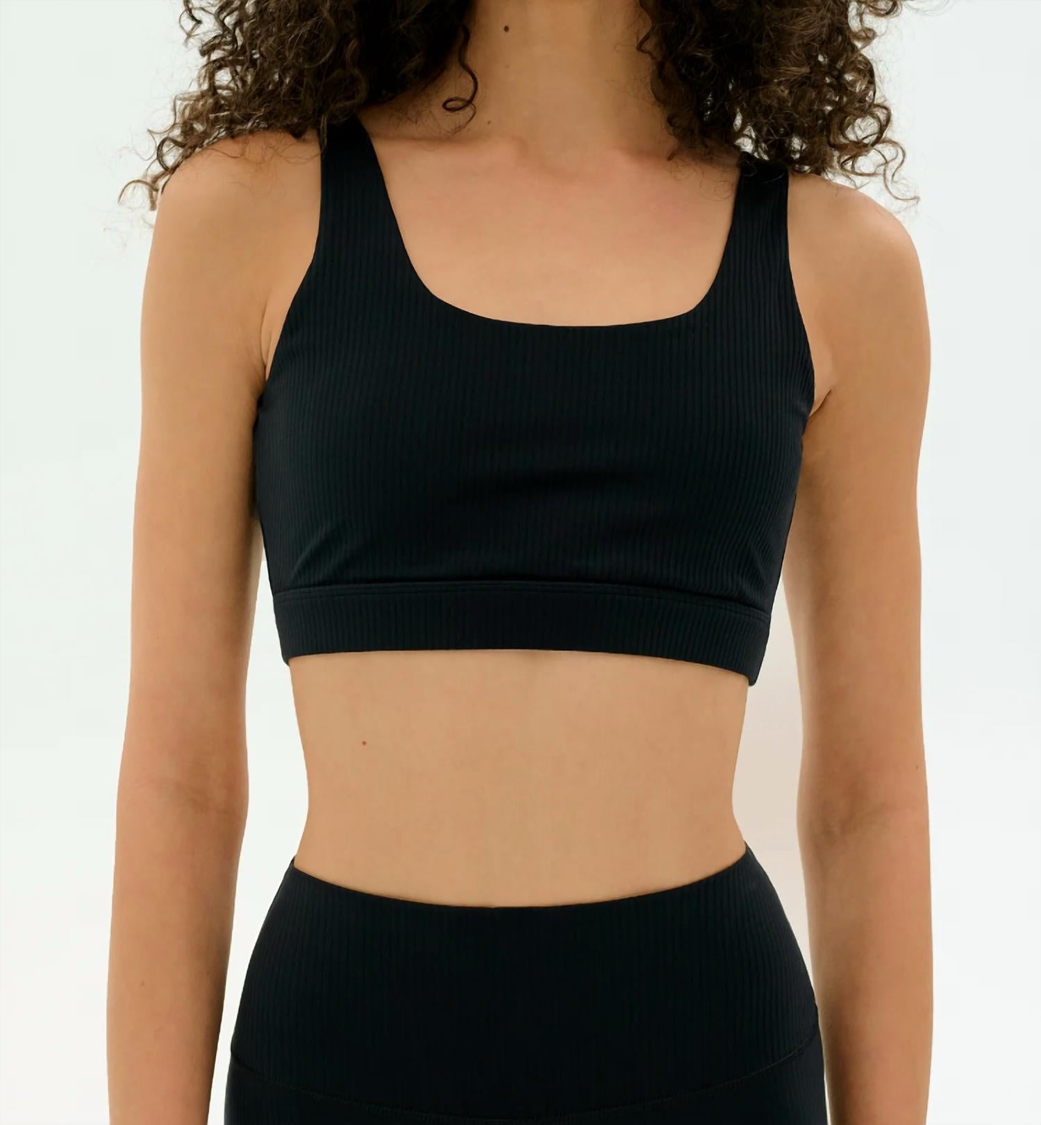 SPLITS59 Airweight Rib Sports Bra in black - women's intimate